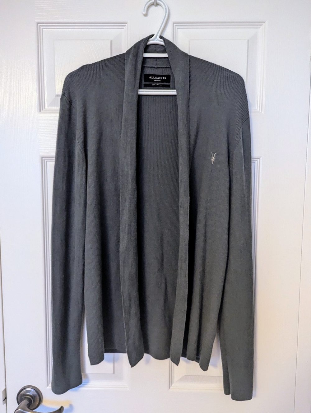 All Saints Gray Open Front Cardigan (100% Merino Wool)